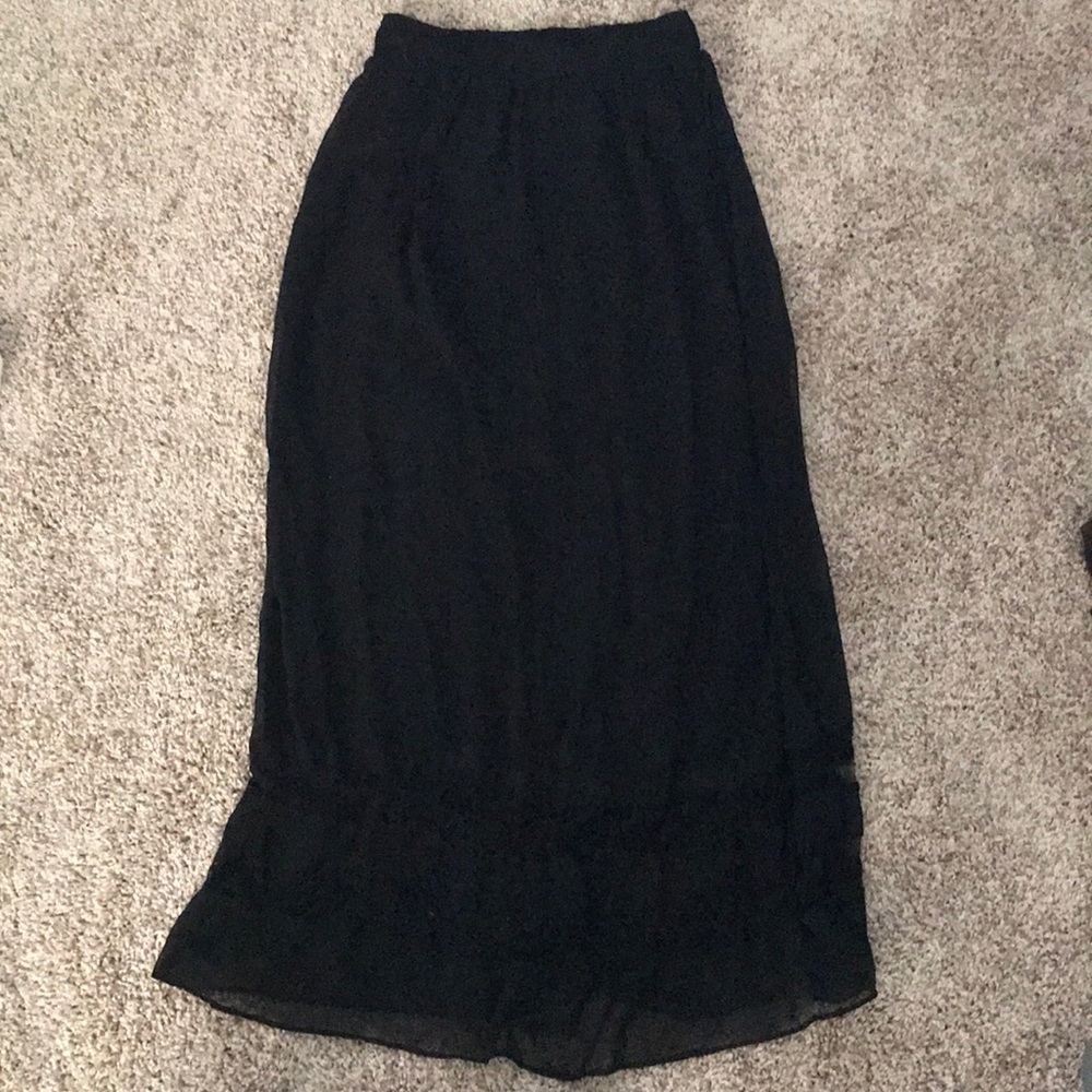 Ankle length black skirt